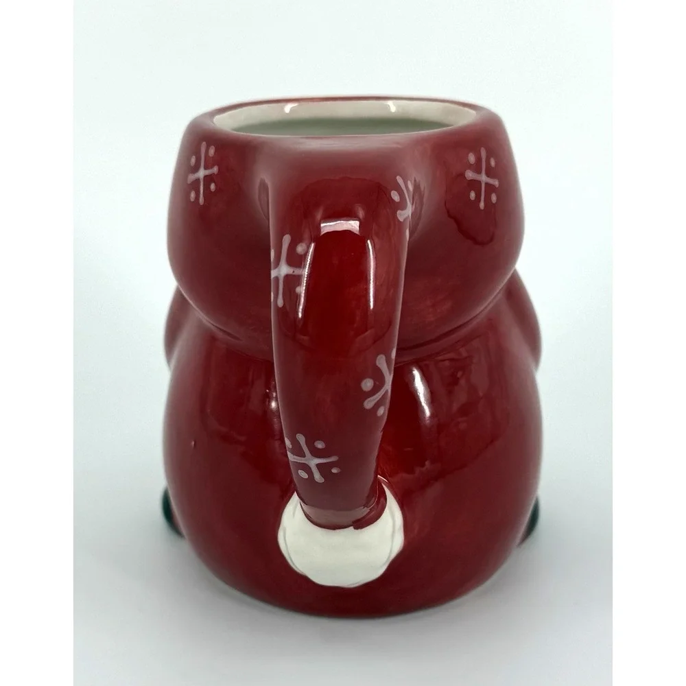Santa Claus Christmas Mug 3D Ceramic Ten Acre Gifts Holiday Coffee Cup Red
